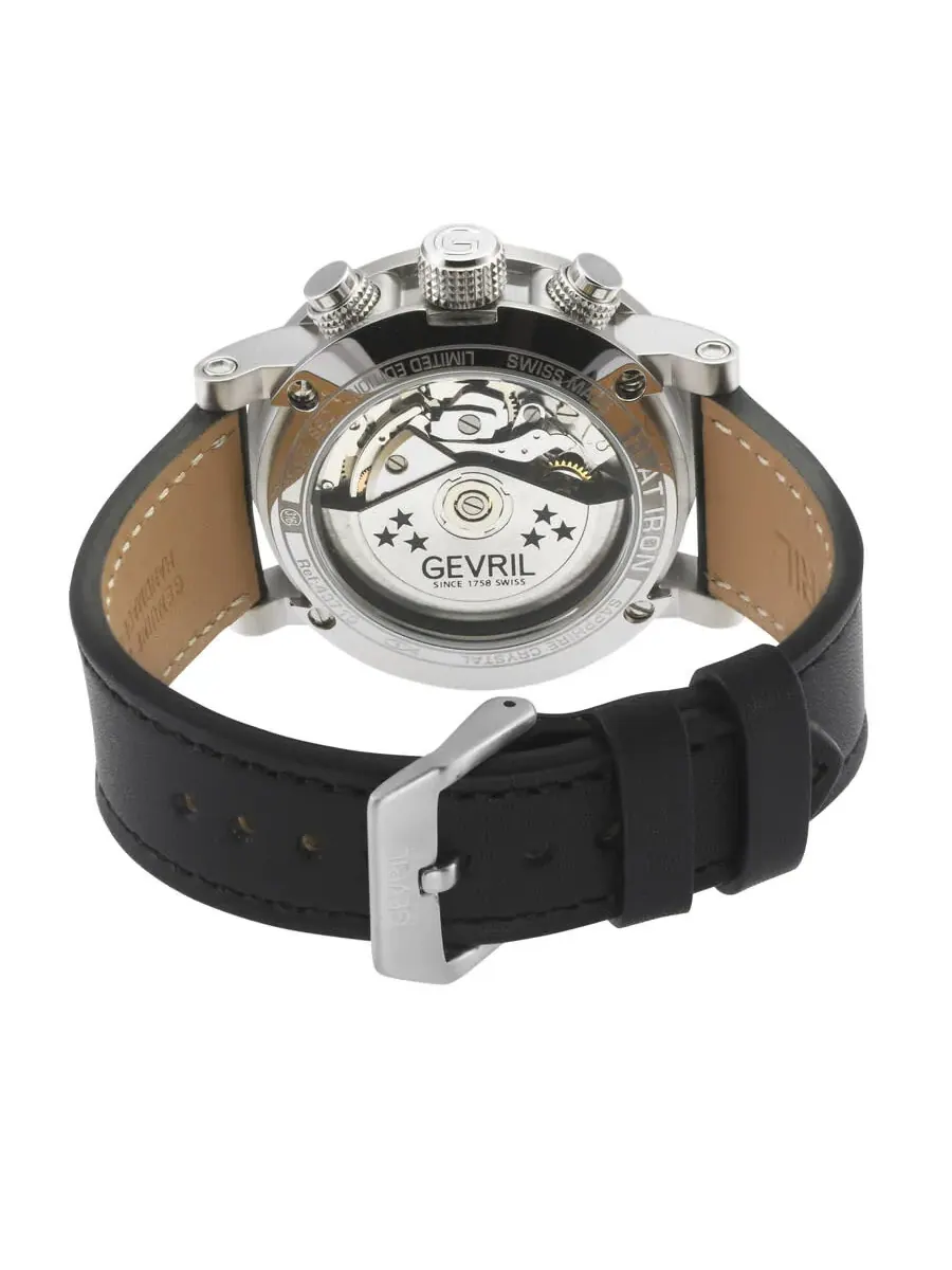 Мужские часы Gevril Flat Iron Chronograph Automatic с серым циферблатом 43710 — изображение 3 из 3, оттенок серебряный
