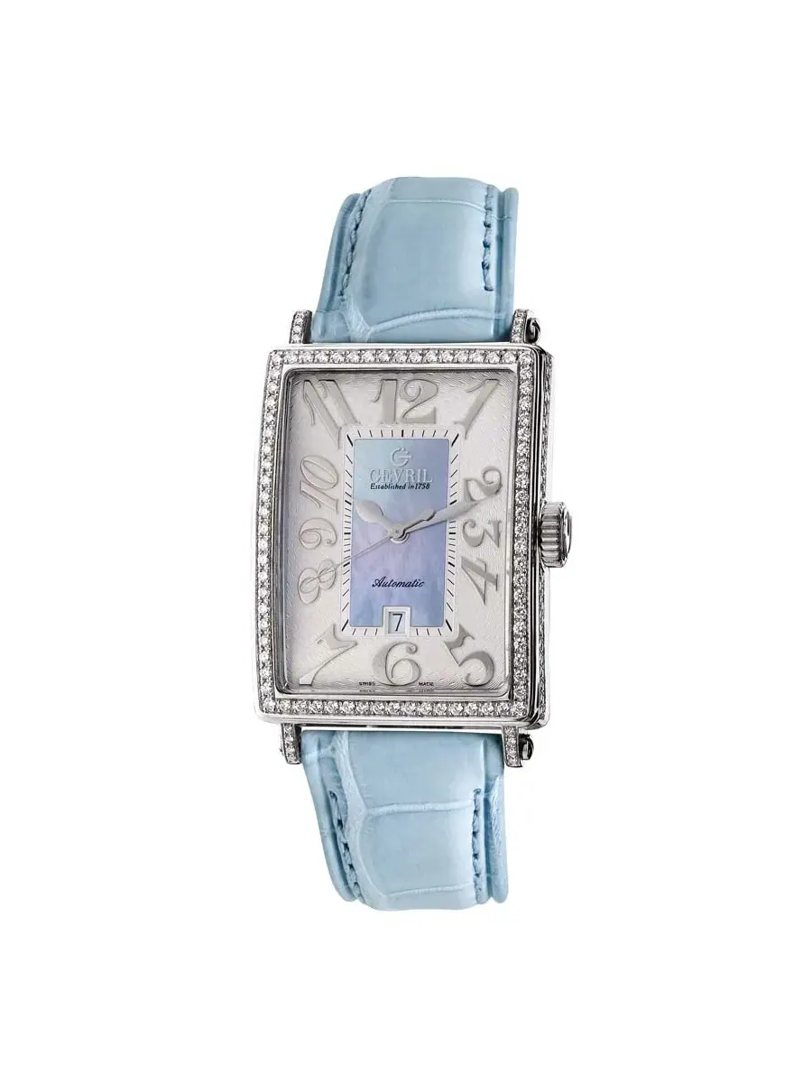 Женские часы Gevril Glamour Automatic с синим циферблатом 6207NV