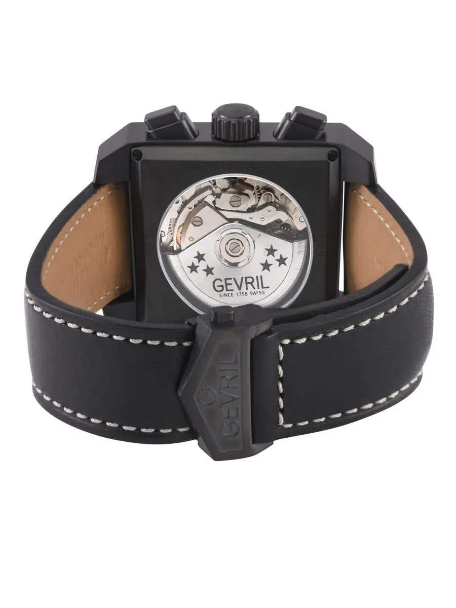Мужские часы Gevril Herald Square Chronograph Automatic с черным циферблатом 44702 — изображение 2 из 3, оттенок черный