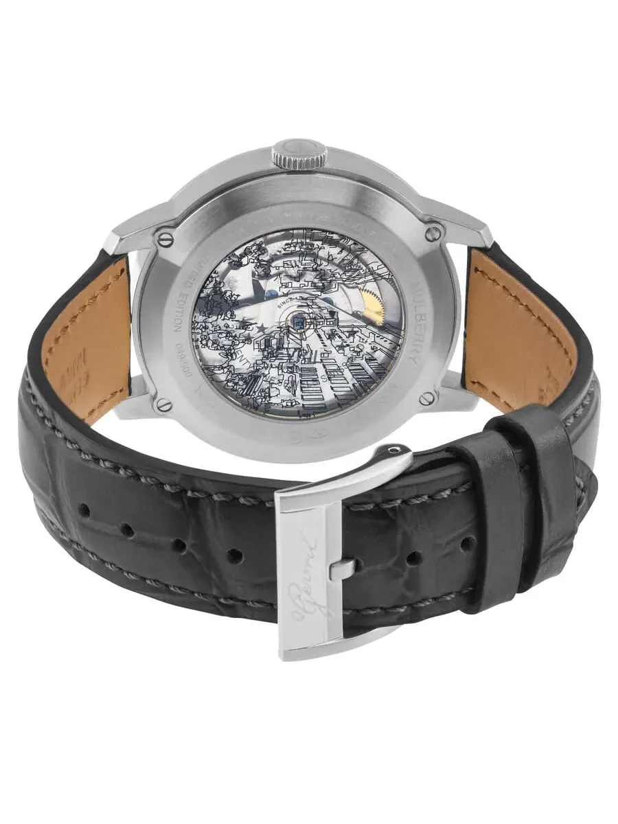 Мужские часы Gevril Mulberry Automatic с черным циферблатом 9620 — изображение 2 из 3, оттенок серебряный