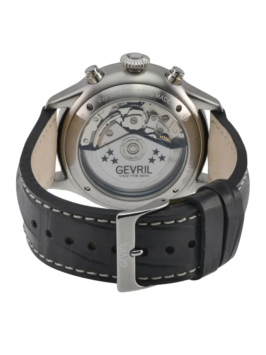 Мужские автоматические часы Gevril Vaughn Chronograph с серым циферблатом, модель 47102 — изображение 2 из 2