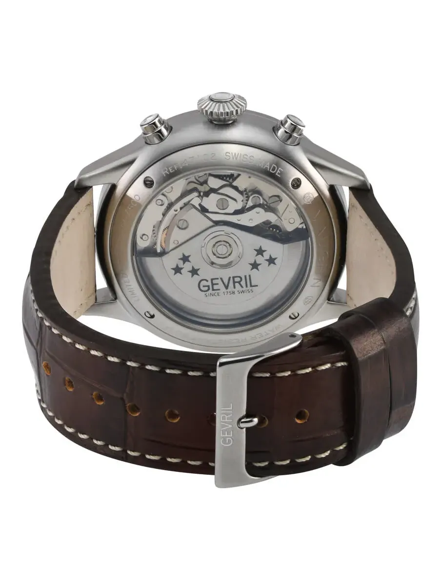 Мужские часы Gevril Vaughn Chronograph Automatic с серым циферблатом 47102-1 — изображение 2 из 2, оттенок серебряный