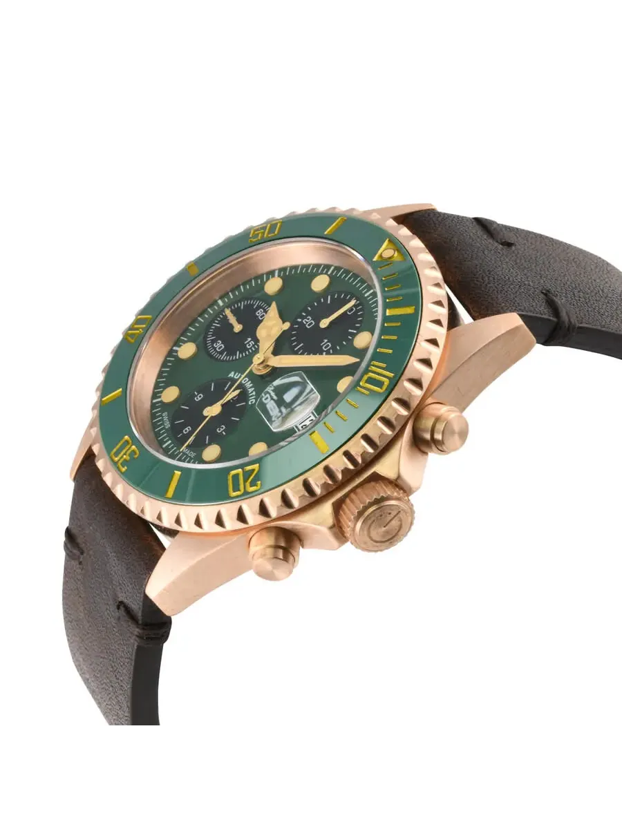 Мужские часы Gevril Wallstreet Chronograph с зеленым циферблатом 4166 — изображение 3 из 3, оттенок зеленый