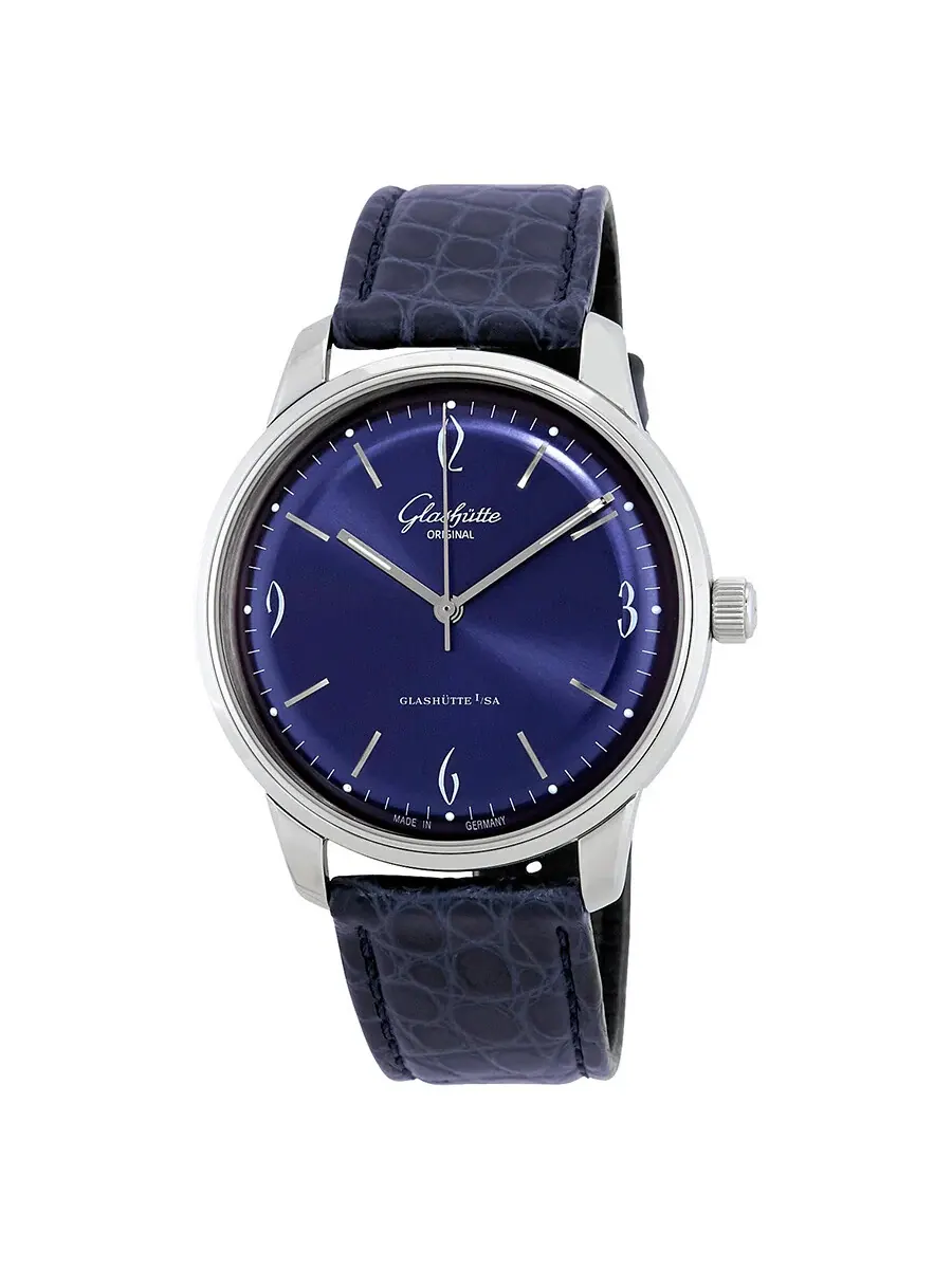 Мужские автоматические часы Glashutte Sixties с синим циферблатом 1-39-52-06-02-04 Glashutte Original