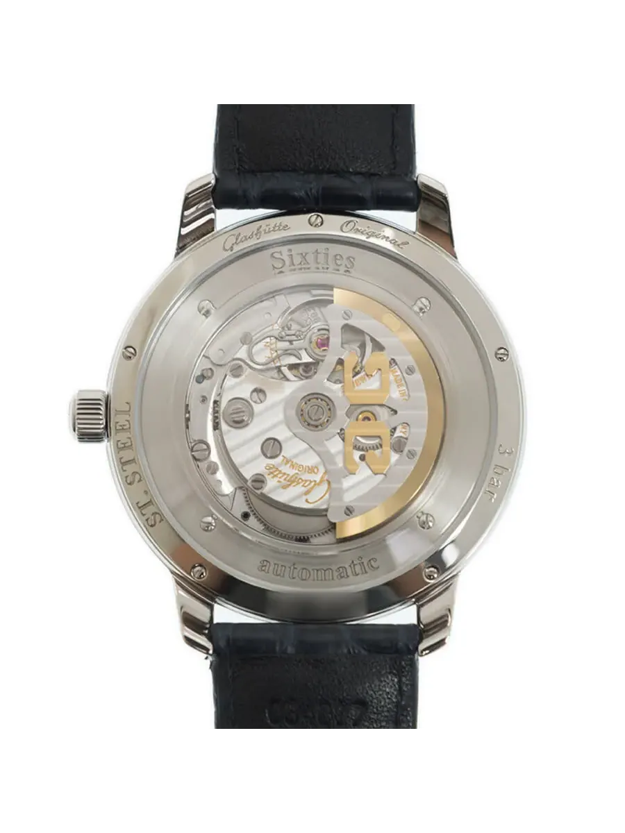 Мужские часы Glashütte Sixties Panorama Date Automatic с синим циферблатом 2-39-47-06-02-04 Glashutte Original