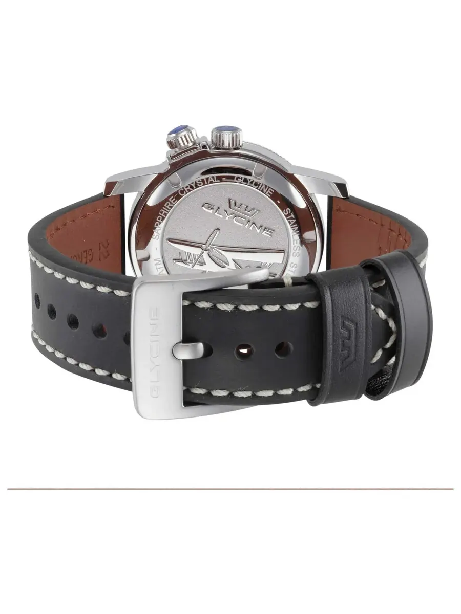 Часы для мужчин Glycine Airman Contemporary Worldtimer Quartz с черным циферблатом GL1023 — изображение 3 из 4