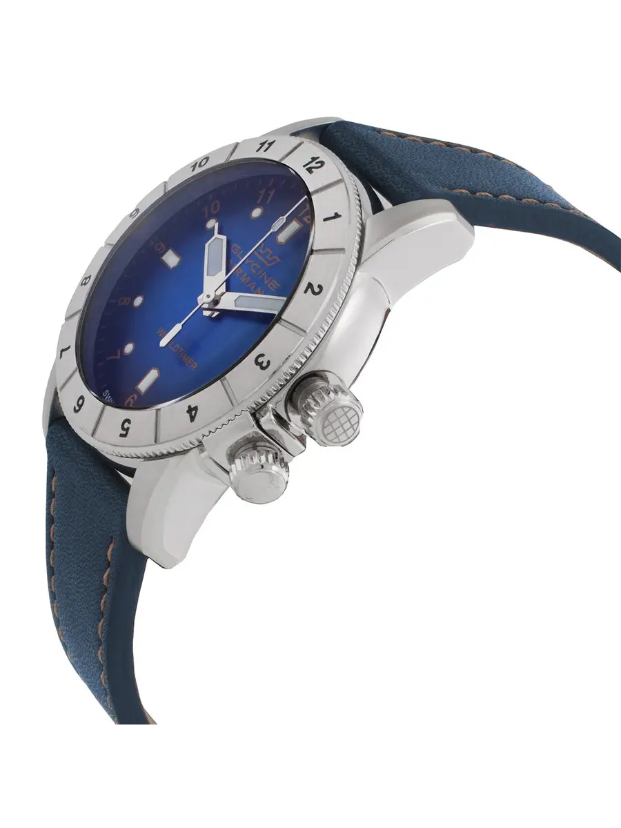 Часы для мужчин Glycine Airman Contemporary Worldtimer Quartz с синим циферблатом GL1022 — изображение 2 из 3