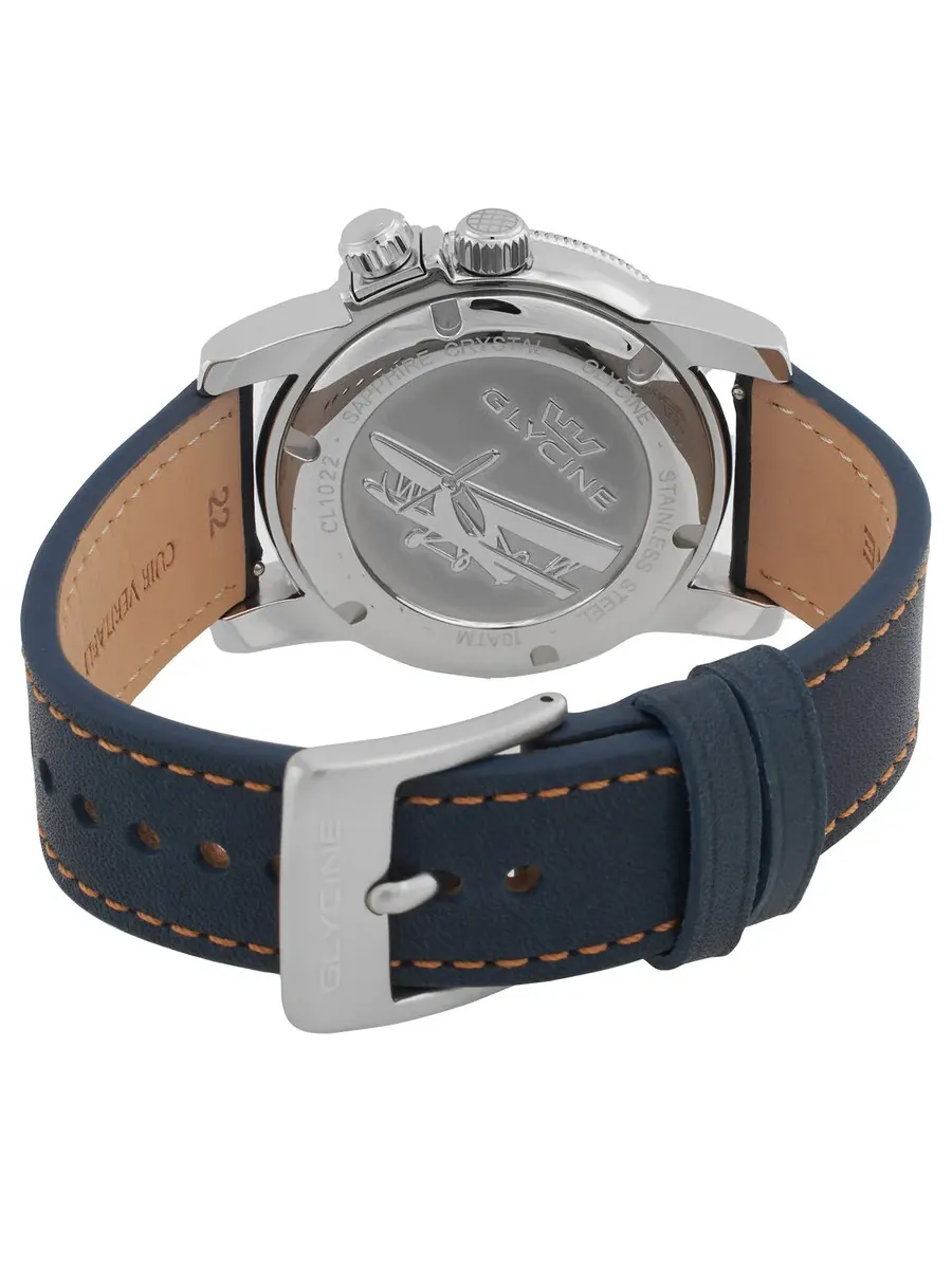 Часы для мужчин Glycine Airman Contemporary Worldtimer Quartz с синим циферблатом GL1022 — изображение 3 из 3