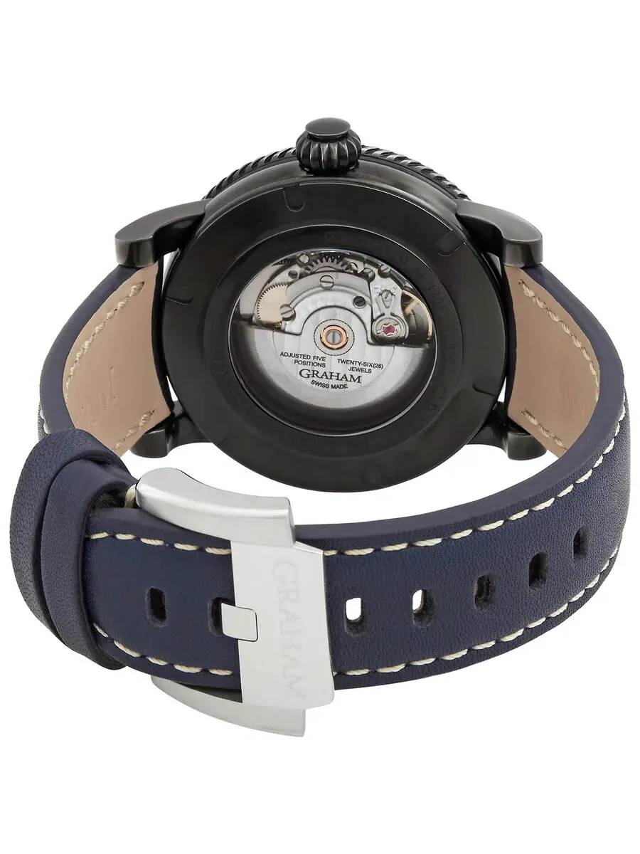 Мужские часы Graham Fortress GMT Automatic с синим циферблатом 2FOBV.U03A — изображение 3 из 3, оттенок черный