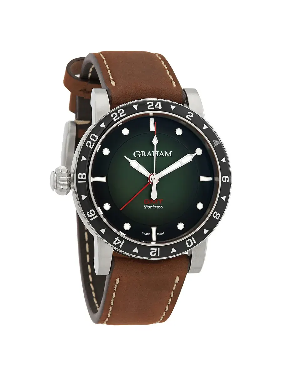 Мужские автоматические часы Graham Fortress GMT с зеленым циферблатом 2FOBC.G02A