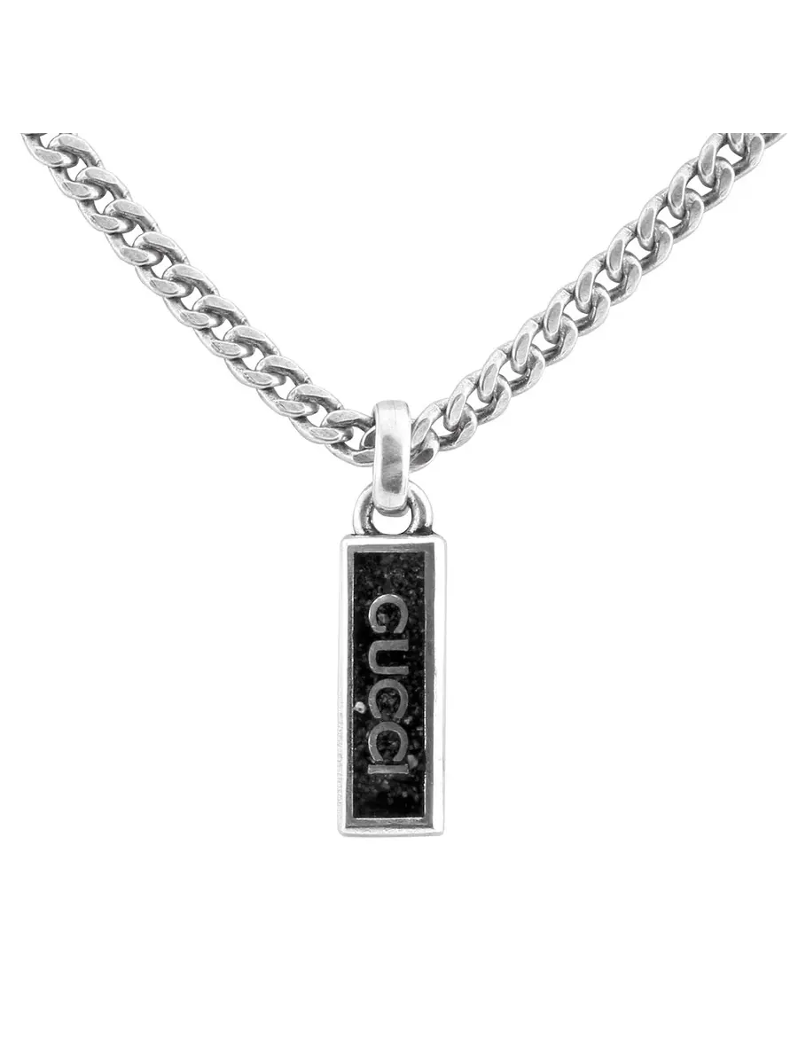 Подвеска GUCCI из черной эмали из серебра 925 пробы — изображение 4 из 4, оттенок серебряный