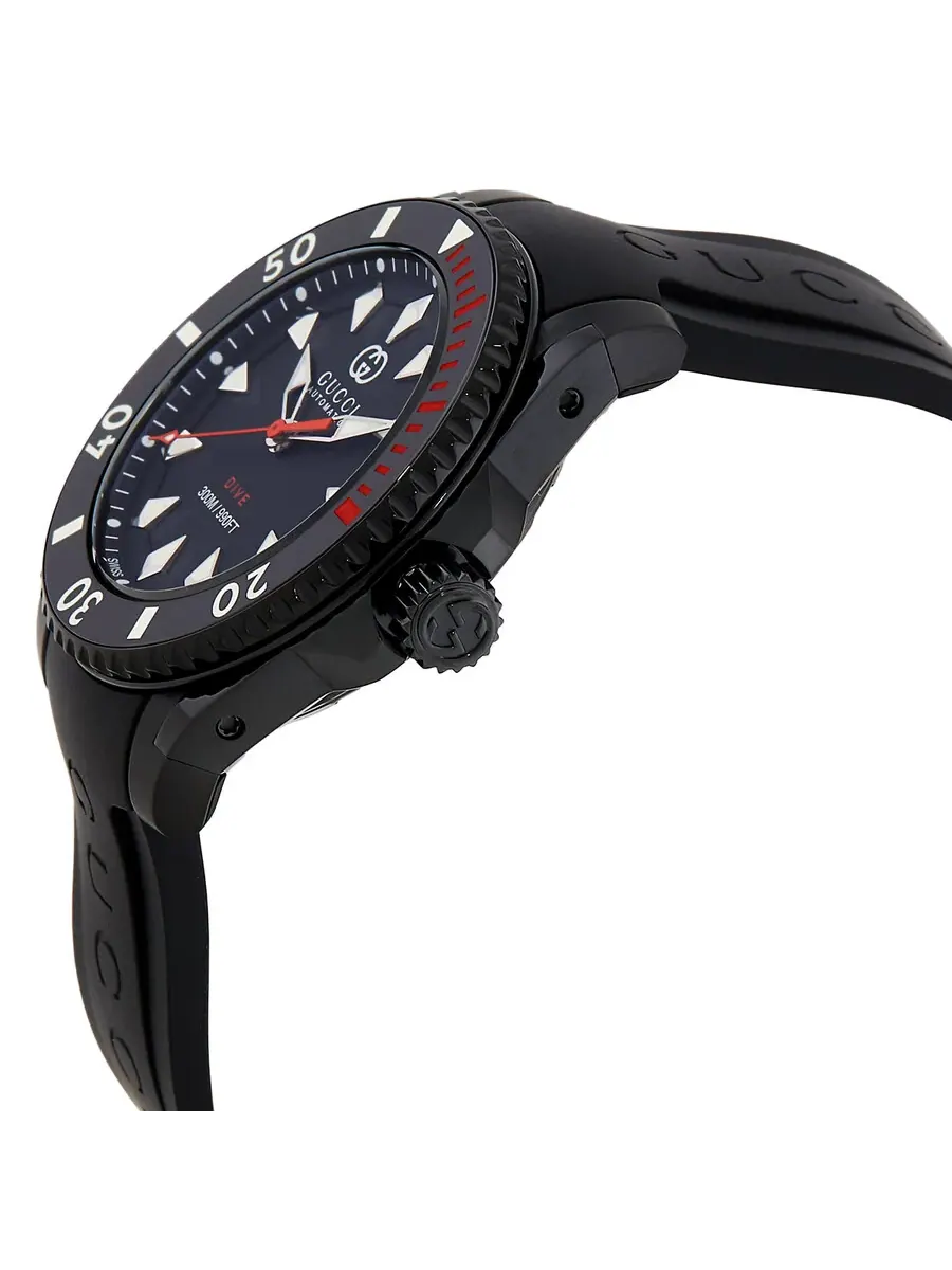 Мужские автоматические часы Gucci Dive с черным циферблатом YA136361 — изображение 2 из 3, оттенок черный
