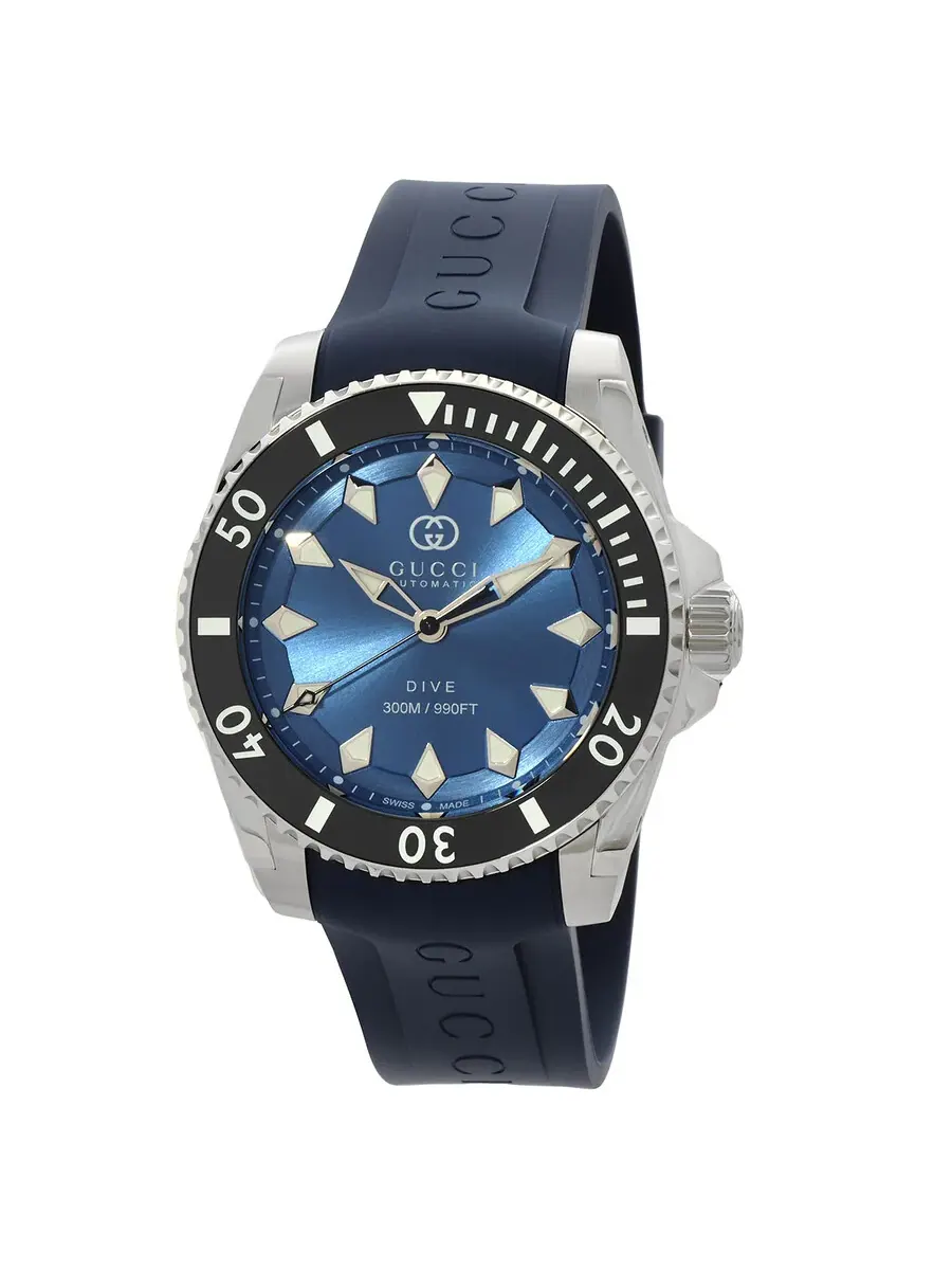 Мужские часы Gucci Dive Automatic с синим циферблатом YA136359