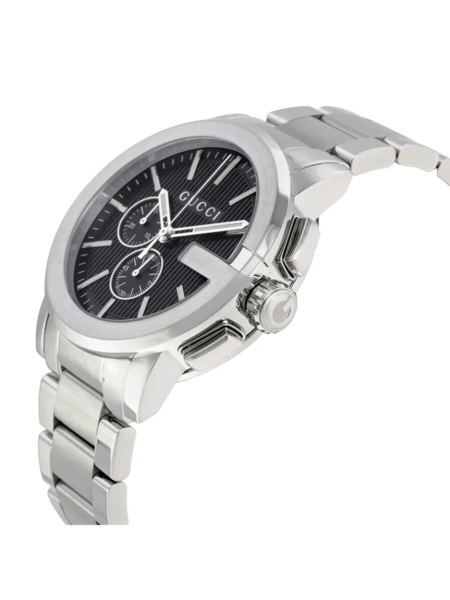 Мужские часы Gucci G-Chrono с черным циферблатом из нержавеющей стали YA101204 — изображение 2 из 3, оттенок серебряный