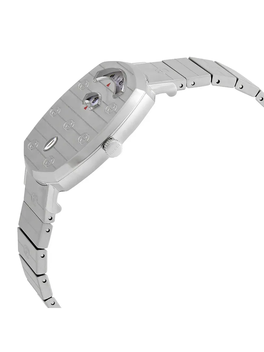 Женские часы Gucci Grip Quartz с белым циферблатом YA157401 — изображение 2 из 3, оттенок серебряный