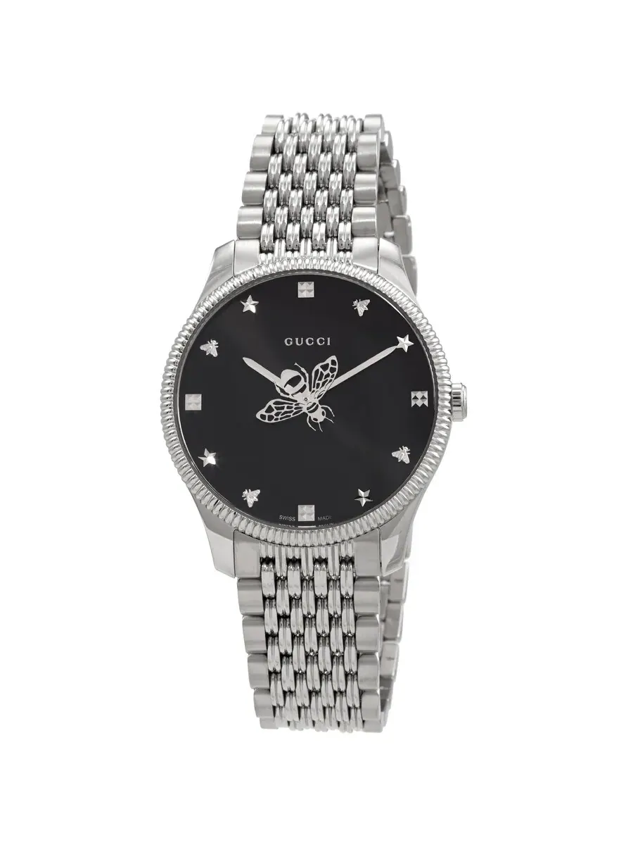 Часы унисекс Gucci G-Timeless Quartz с черным циферблатом YA1264154