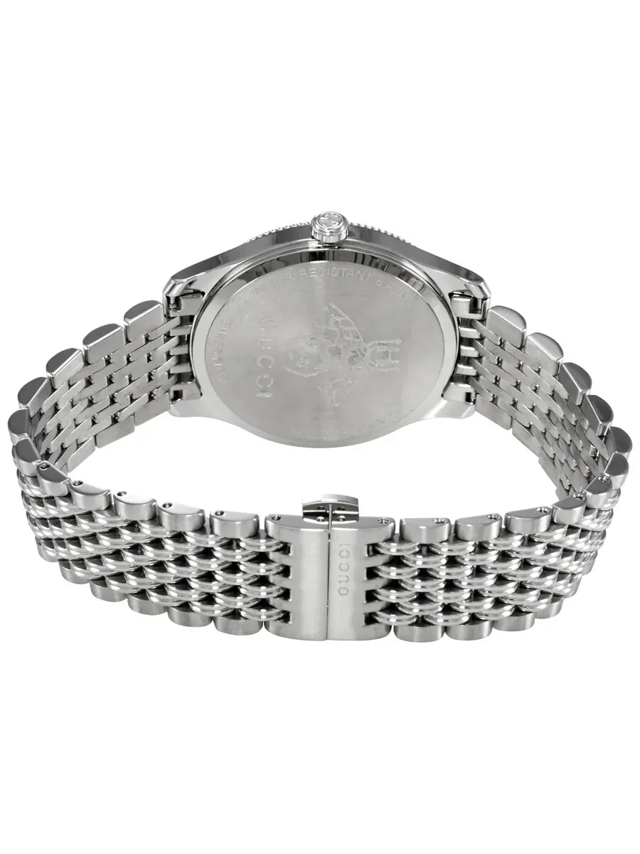 Часы унисекс Gucci G-Timeless Quartz с черным циферблатом YA1264154 — изображение 3 из 3, оттенок серебряный