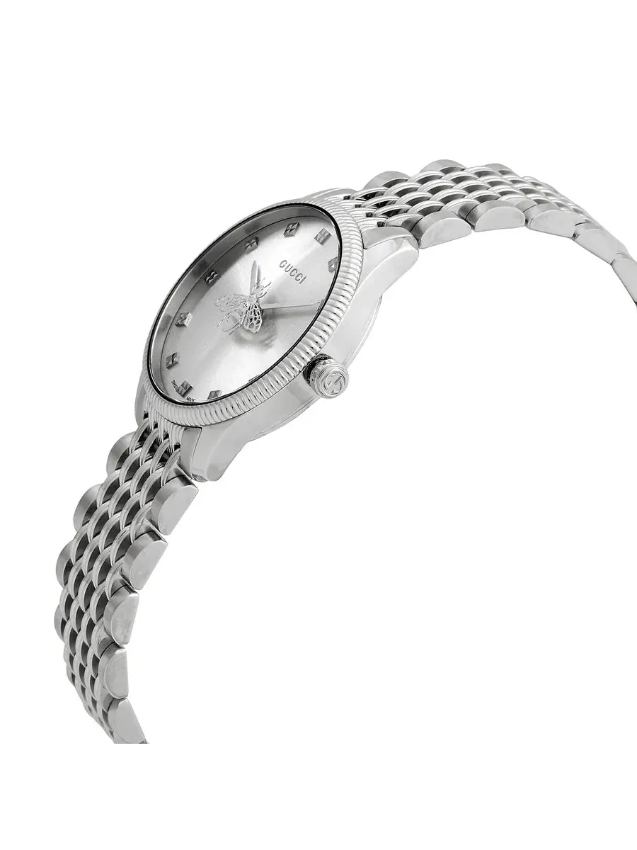 Женские часы Gucci G-Timeless с кварцевым механизмом, серебристым циферблатом YA1265019 — изображение 2 из 3