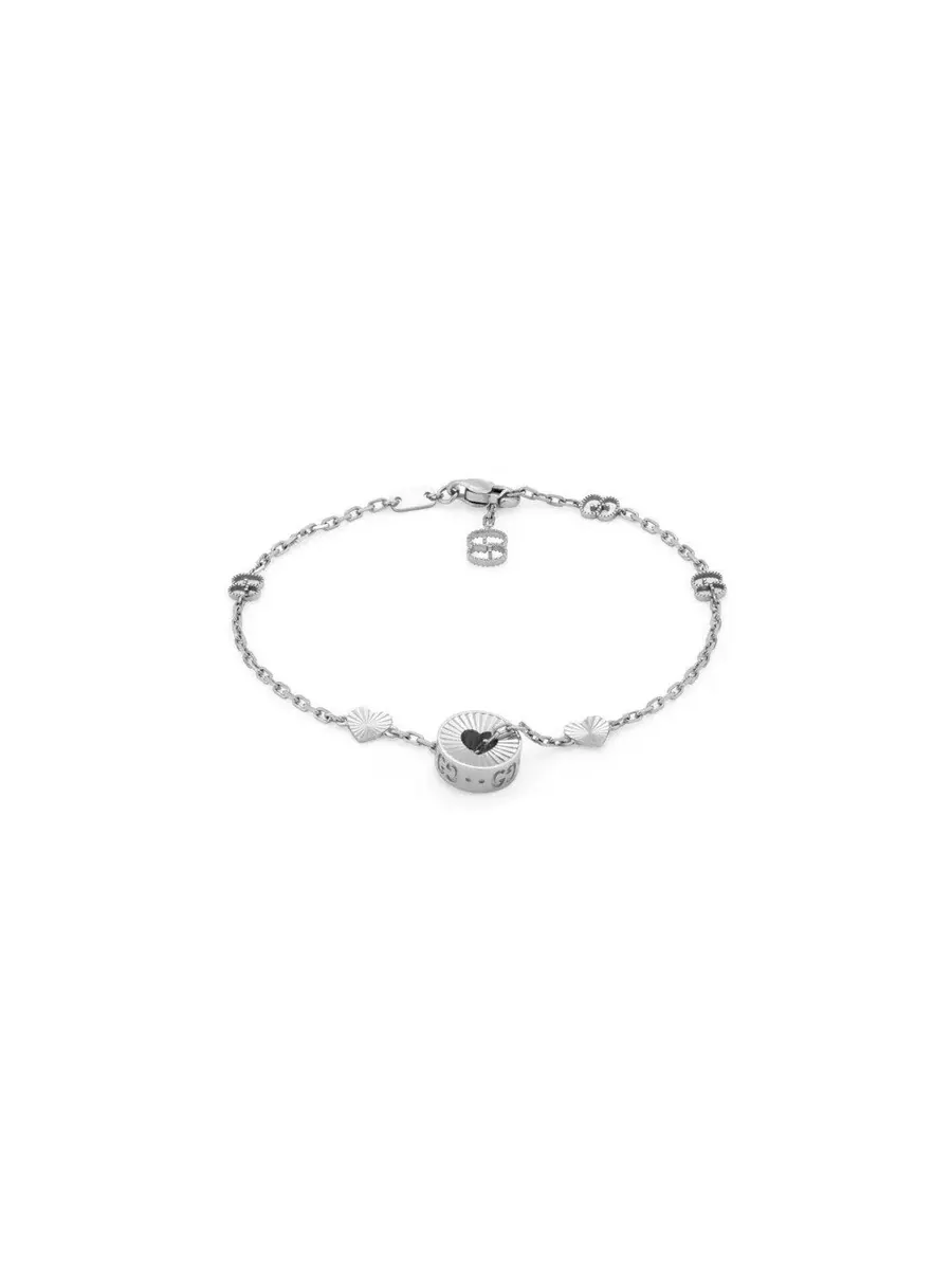 Браслет Gucci Icon из белого золота 18 карат с сердцем - YBA729383002