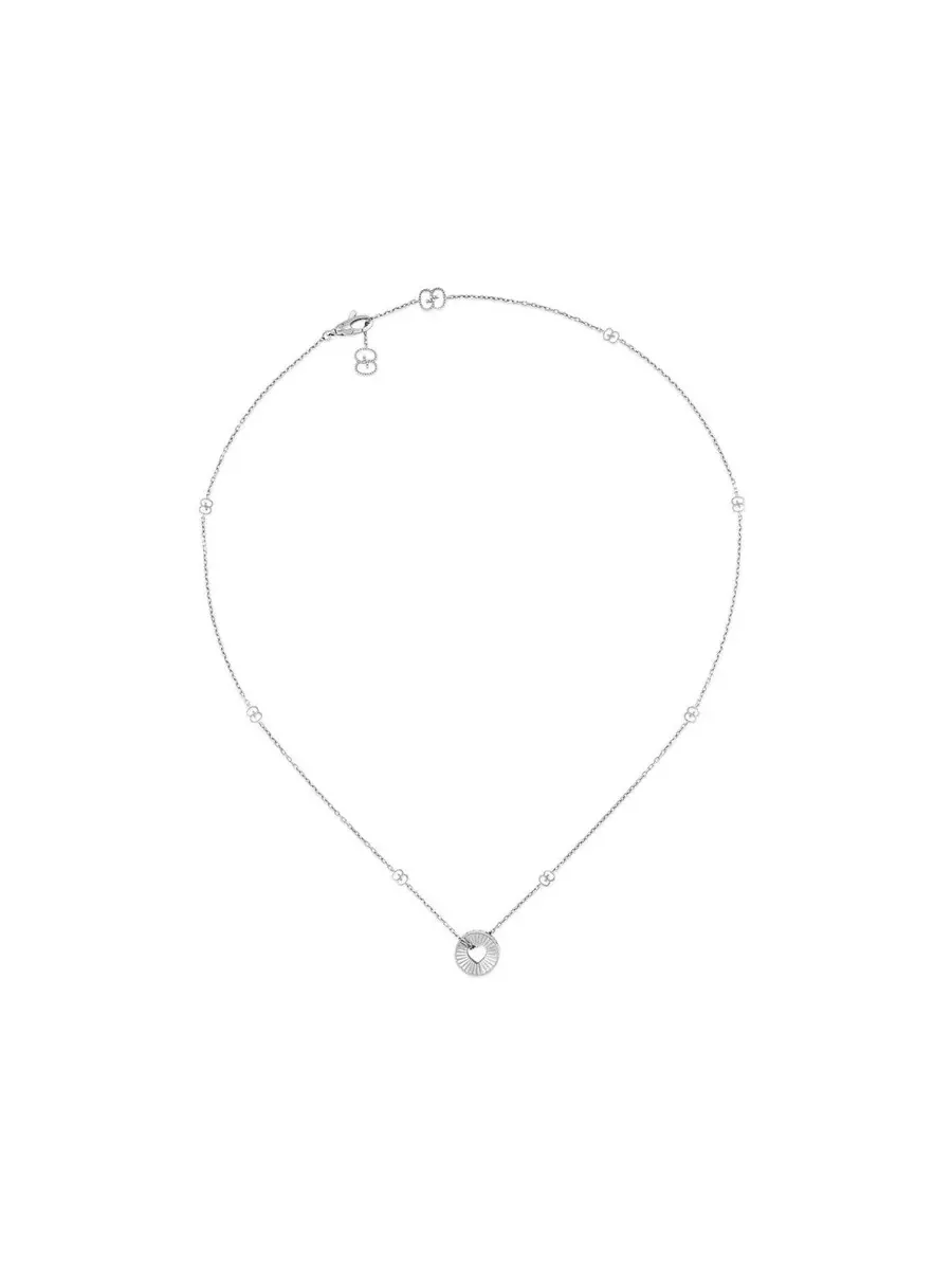 Подвеска в форме сердца Gucci Icon из белого золота 18 карат - YBB729373002