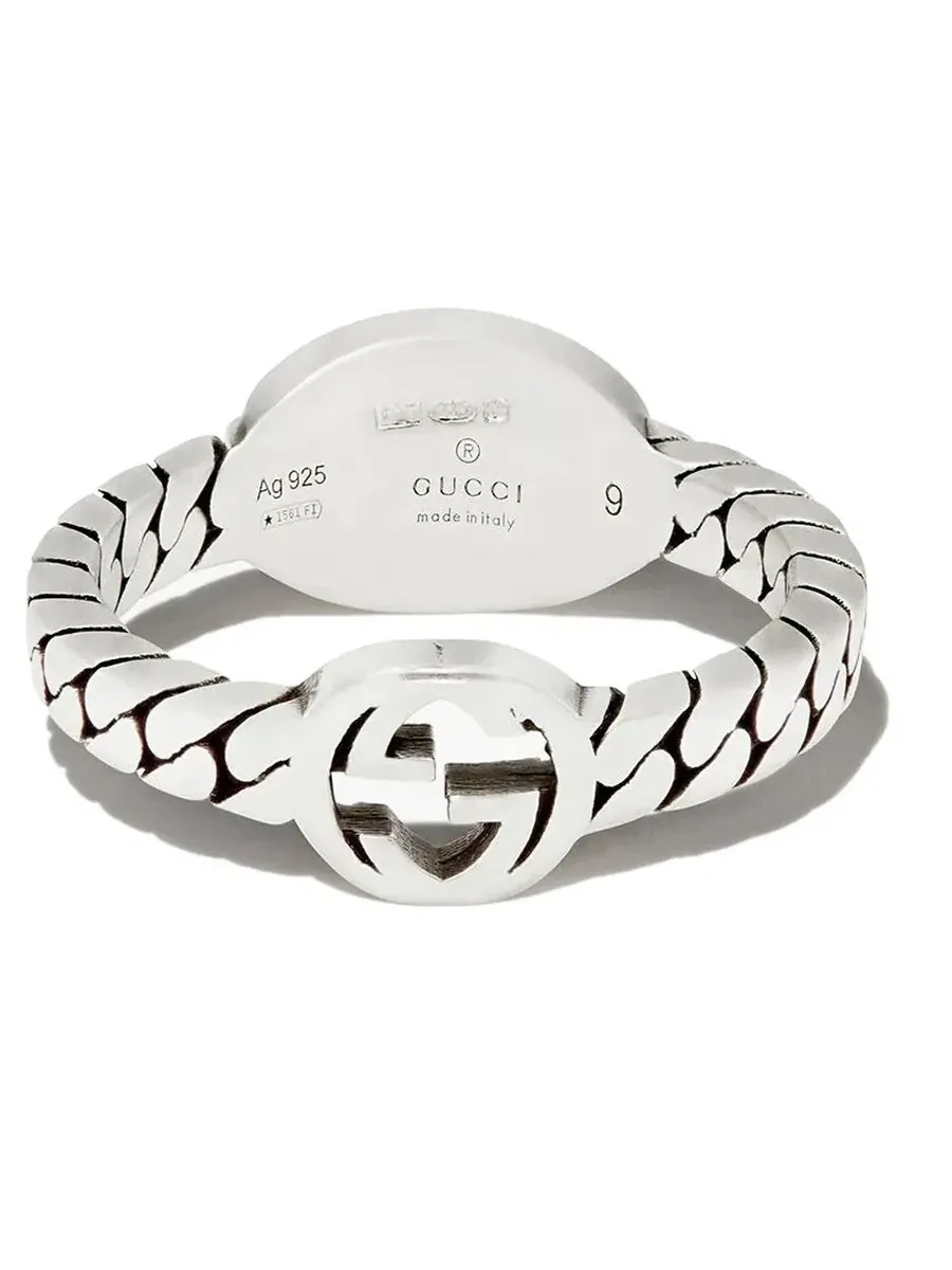 Женское широкое кольцо Gucci из серебра 925 с переплетающимися G — изображение 3 из 3, оттенок серебряный
