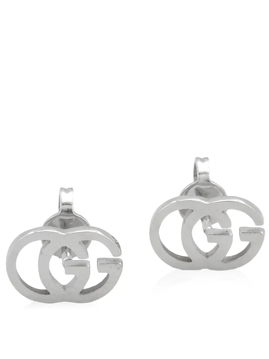 Серьги Gucci Running G Stud из белого золота 18 карат