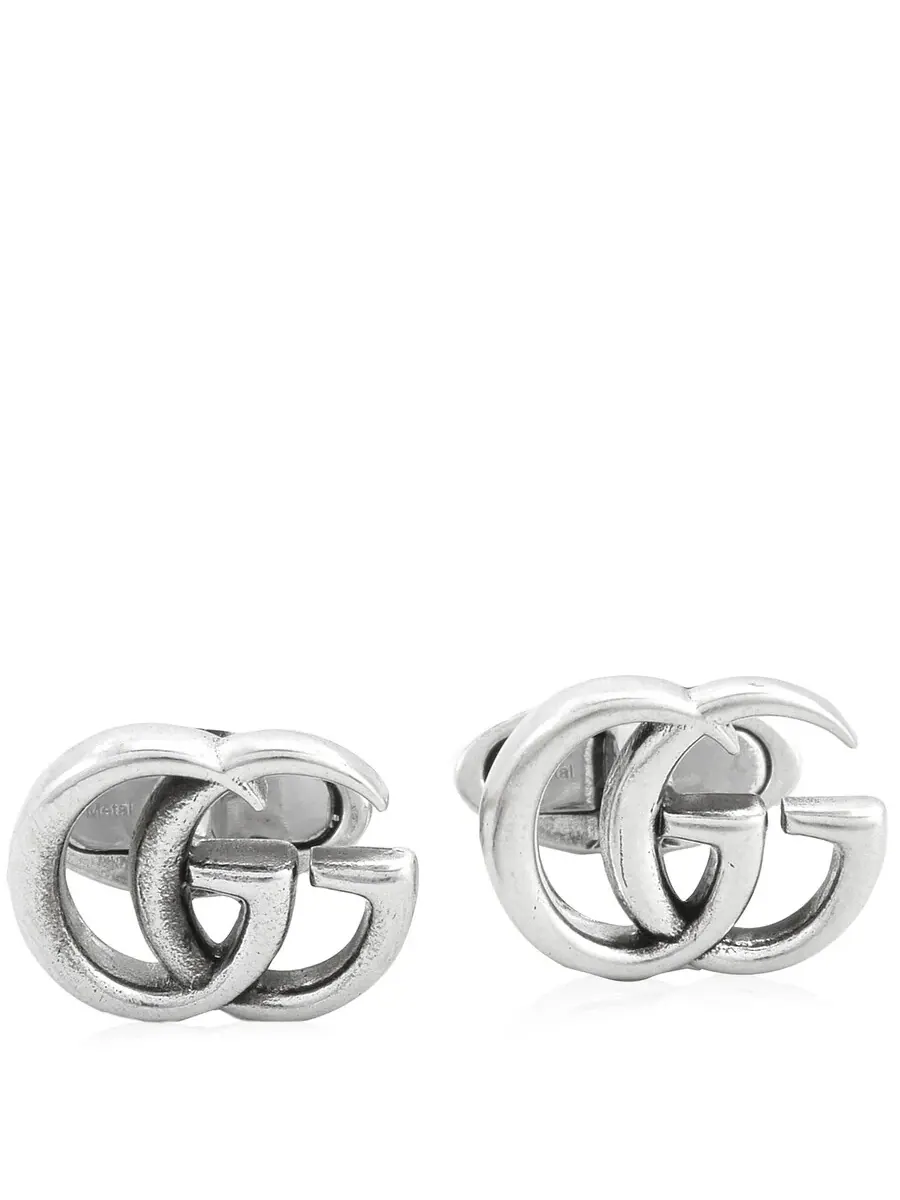 Запонки Gucci из стерлингового серебра с мотивом двойной G