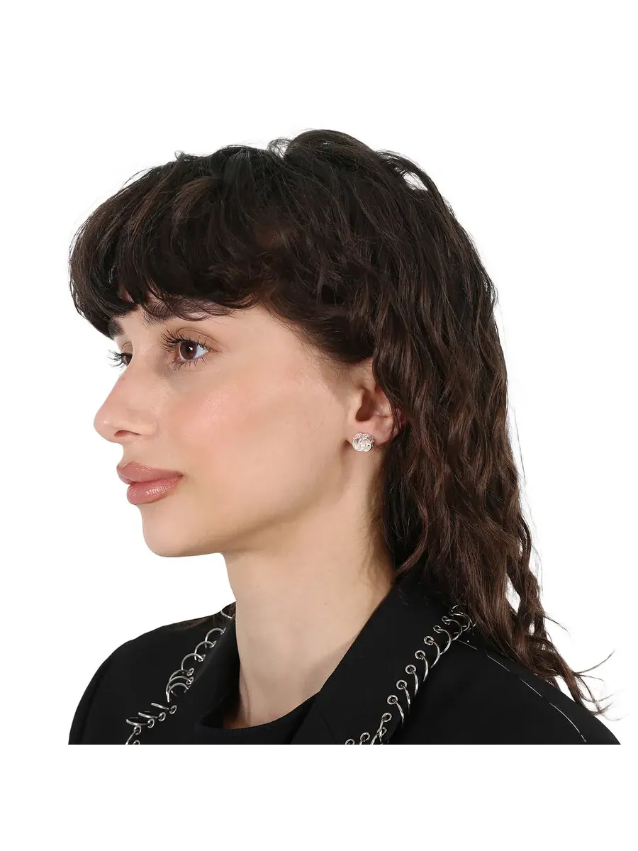 Серьги Gucci из серебра 925 с логотипом GG Marmont - YBD770758001 — изображение 2 из 5, оттенок серебряный