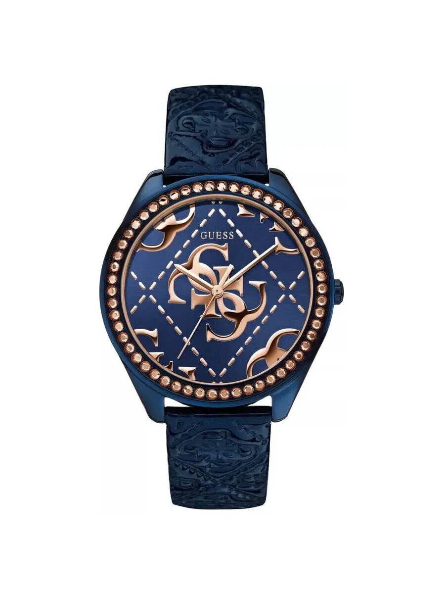 Женские часы Guess Iconic с синим кварцевым циферблатом W0473L1