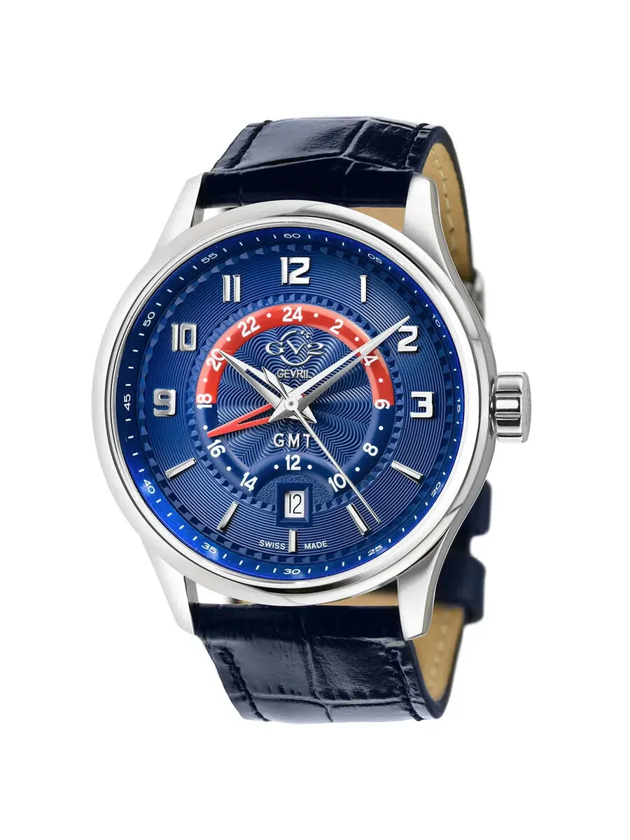 Мужские часы GV2 от Gevril Giromondo Quartz с синим циферблатом, модель 42302 Gv2 By Gevril