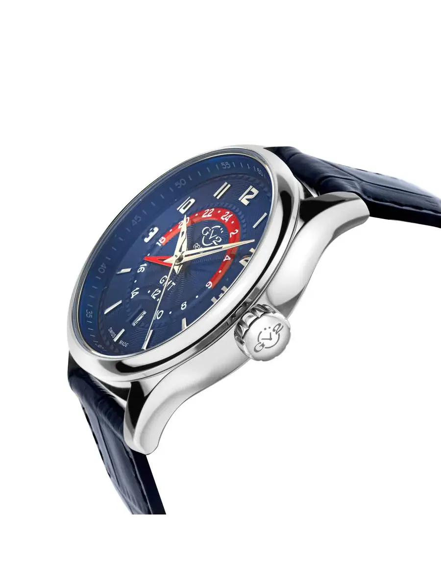 Мужские часы GV2 от Gevril Giromondo Quartz с синим циферблатом, модель 42302 Gv2 By Gevril — изображение 2 из 3