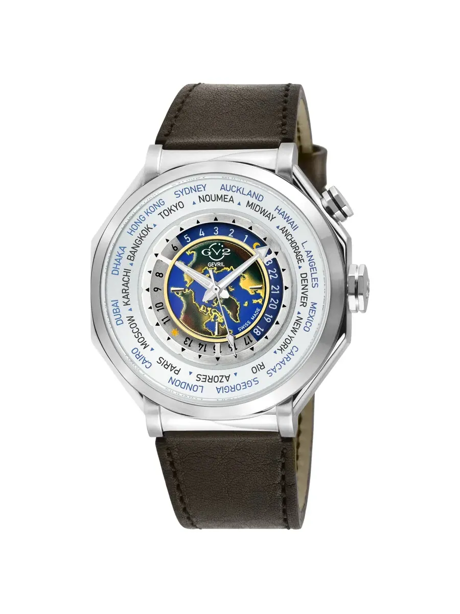 Мужские часы GV2 от Gevril Marchese Quartz с белым циферблатом 42430 Gv2 By Gevril