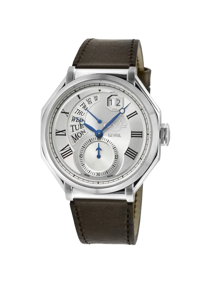 Мужские часы GV2 от Gevril Marchese Quartz с серебристым циферблатом 42420 Gv2 By Gevril