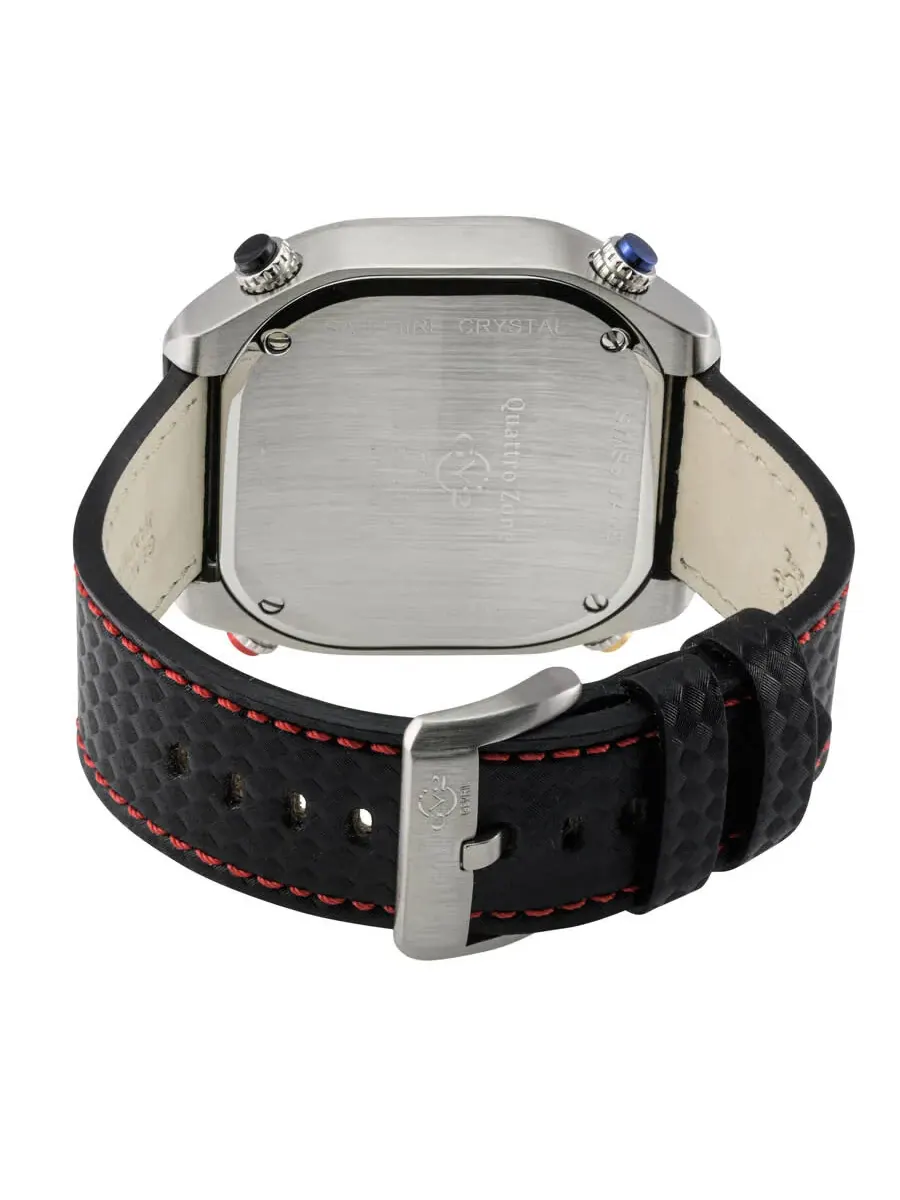 Мужские часы GV2 от Gevril Quattro Quartz с черным циферблатом 43400 Gv2 By Gevril — изображение 3 из 3, оттенок серебряный