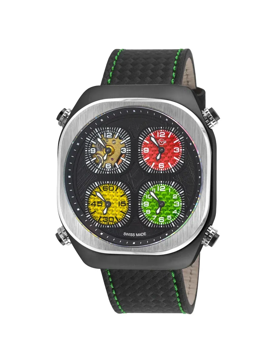 Мужские часы GV2 от Gevril Quattro Quartz с черным циферблатом, модель 43401 Gv2 By Gevril