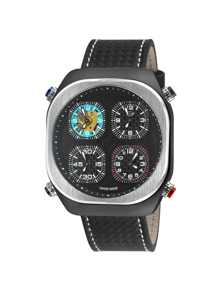 Мужские часы GV2 от Gevril Quattro Quartz с черным циферблатом, модель 43402 Gv2 By Gevril