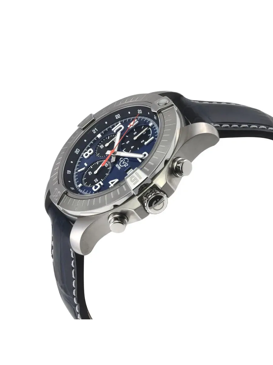 Мужские часы GV2 от Gevril T38 Chronograph Quartz с синим циферблатом 42805 Gv2 By Gevril — изображение 2 из 3
