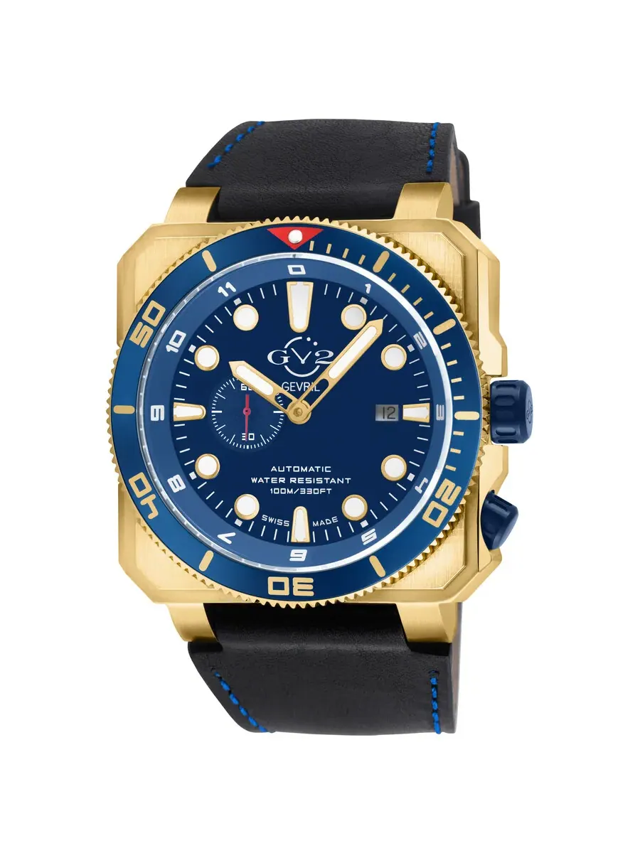 Мужские часы GV2 от Gevril Xo Submarine с синим циферблатом, модель 4565. Gv2 By Gevril
