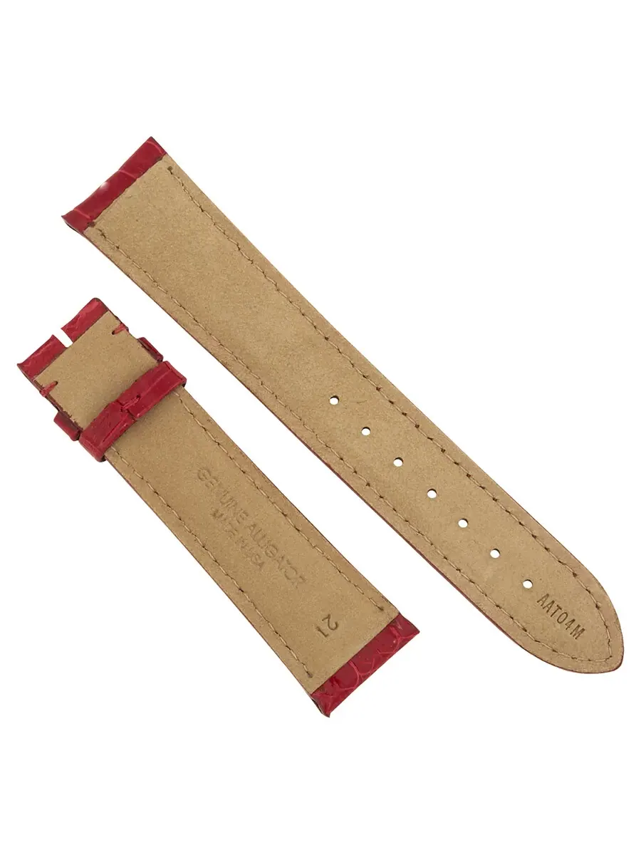 Ремешок Hadley Roma 21 мм из красной лаковой кожи аллигатора — изображение 2 из 2, оттенок красный