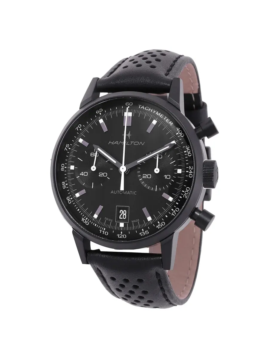 Часы Hamilton American Classic Intra-Matic Chronograph Automatic с черным циферблатом H38446730 — черный