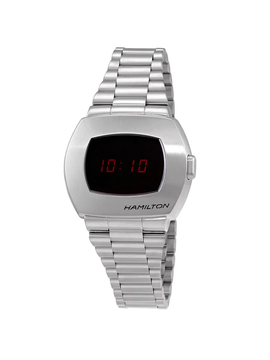 Мужские кварцевые цифровые часы Hamilton American Classic PSR H52414130 — серебристый