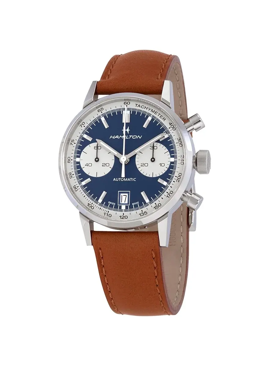 Мужские часы Hamilton Intra-Matic Chronograph Automatic с синим циферблатом H38416541