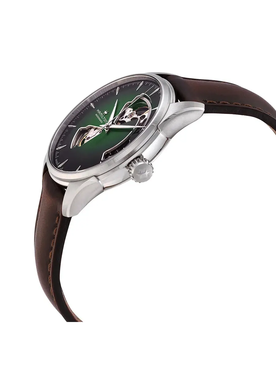 Мужские часы Hamilton Jazzmaster Automatic с зеленым циферблатом H32675560 — изображение 2 из 3, оттенок серебряный