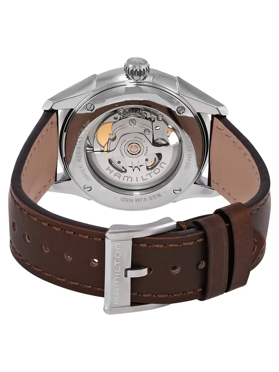 Мужские часы Hamilton Jazzmaster Automatic с зеленым циферблатом H32675560 — изображение 3 из 3, оттенок серебряный
