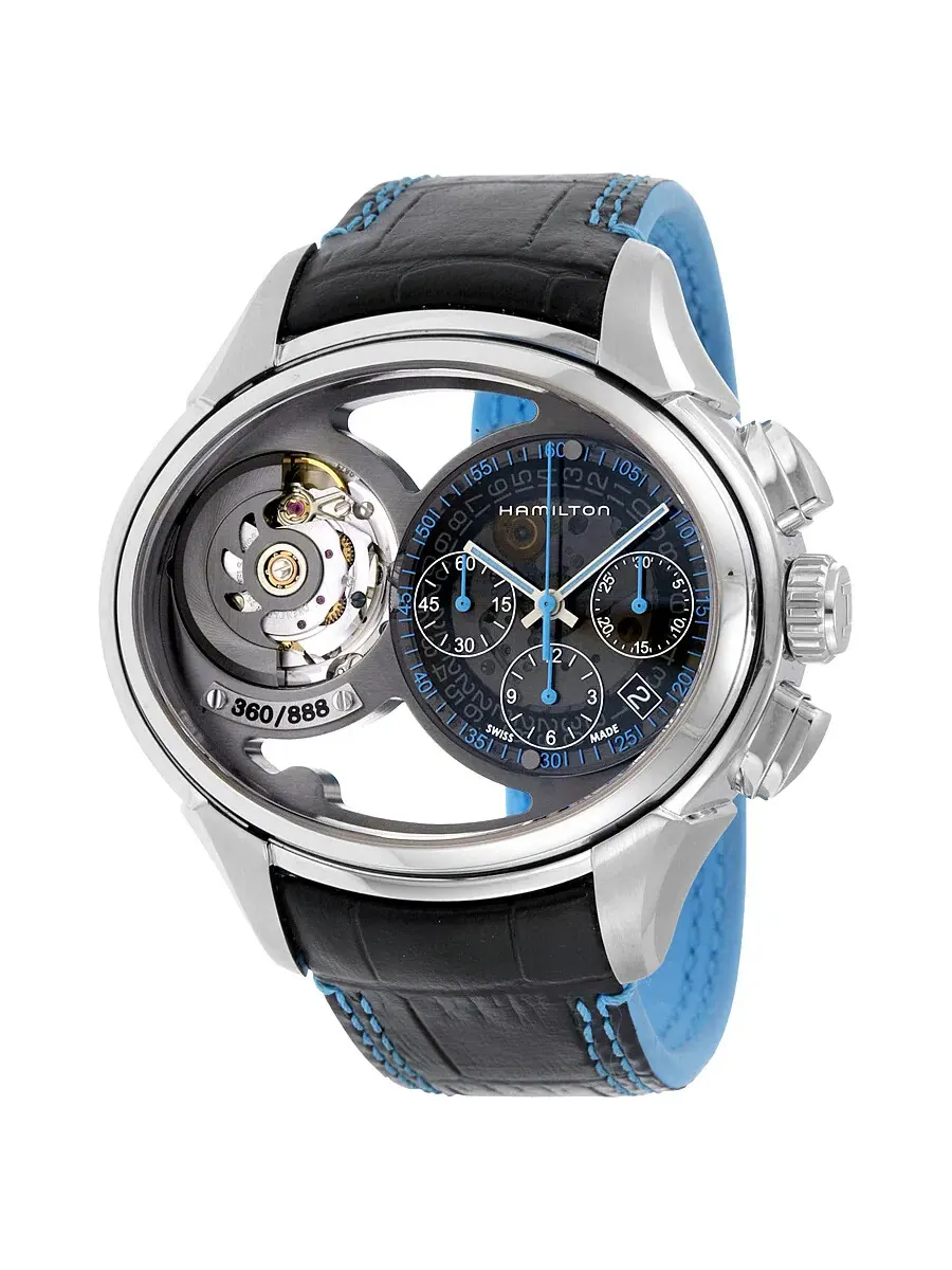 Мужские часы Hamilton Jazzmaster Face 2 Face с автоматическим механизмом и кожаным ремешком H32856705