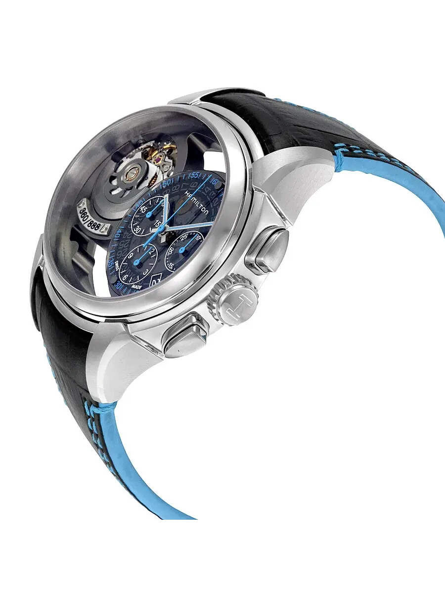 Мужские часы Hamilton Jazzmaster Face 2 Face с автоматическим механизмом и кожаным ремешком H32856705 — изображение 3 из 3