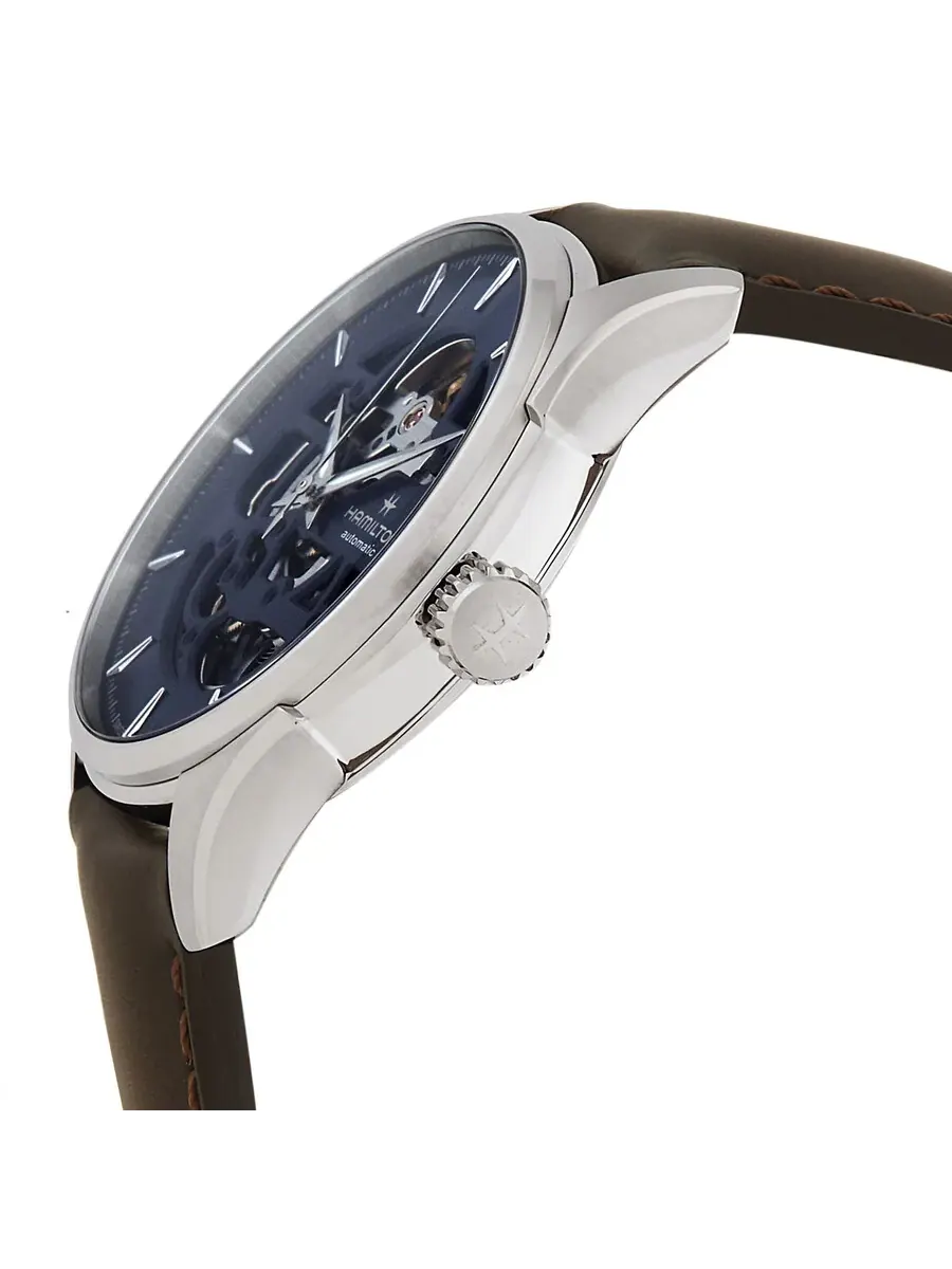 Мужские часы Hamilton Jazzmaster Skeleton Automatic с синим циферблатом H42535541 — изображение 2 из 3, оттенок серебряный