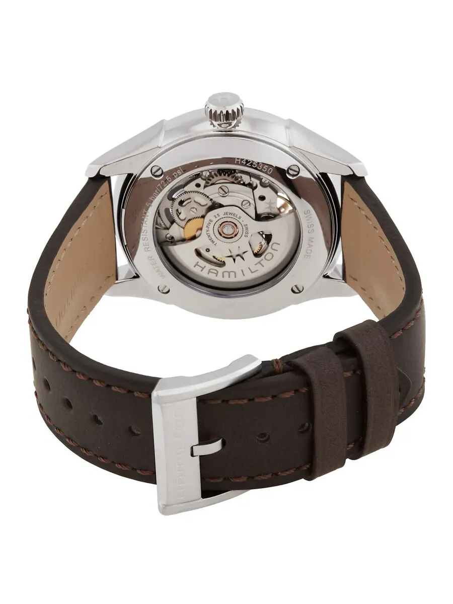 Мужские часы Hamilton Jazzmaster Skeleton Automatic с синим циферблатом H42535541 — изображение 3 из 3, оттенок серебряный