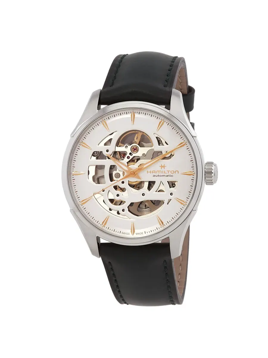 Мужские часы Hamilton Jazzmaster Skeleton с автоматическим механизмом и белым циферблатом H42535810