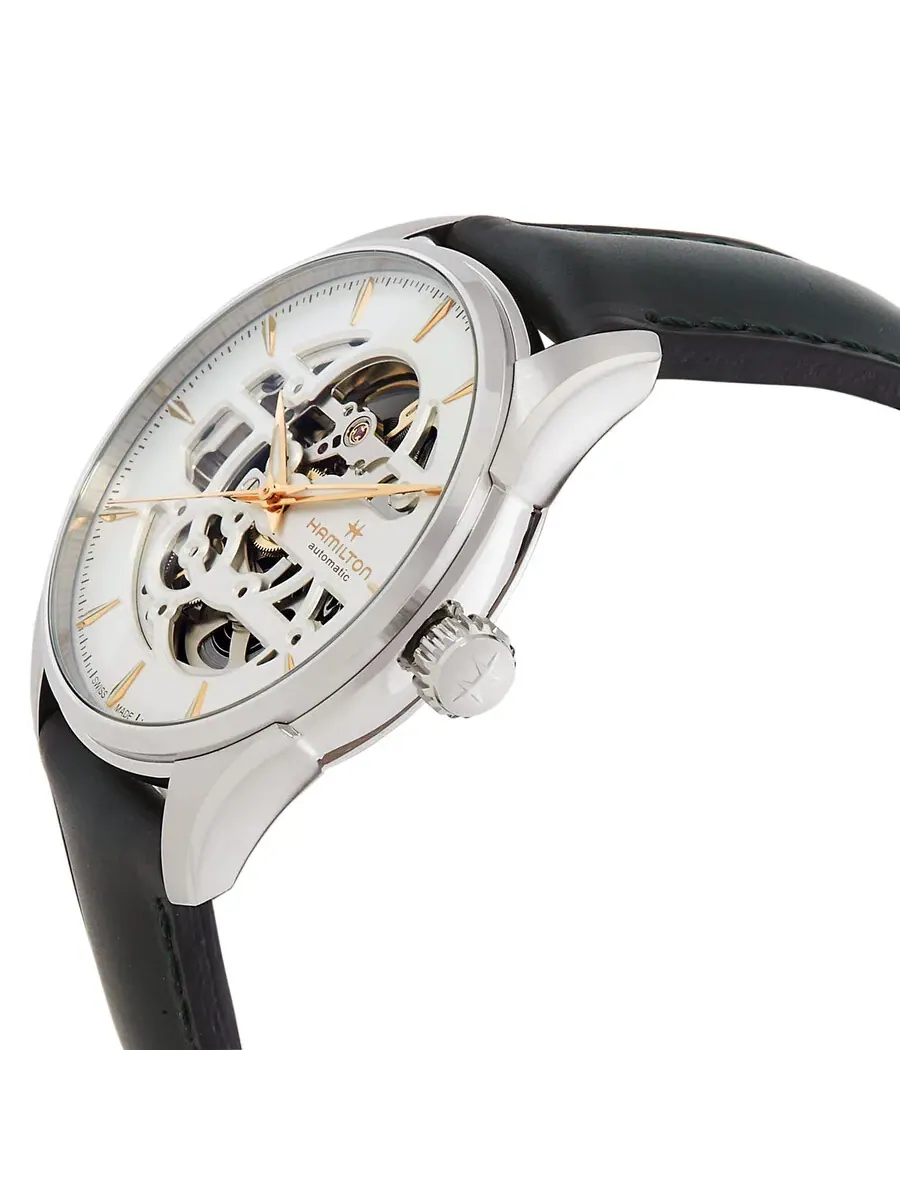 Мужские часы Hamilton Jazzmaster Skeleton с автоматическим механизмом и белым циферблатом H42535810 — изображение 2 из 3